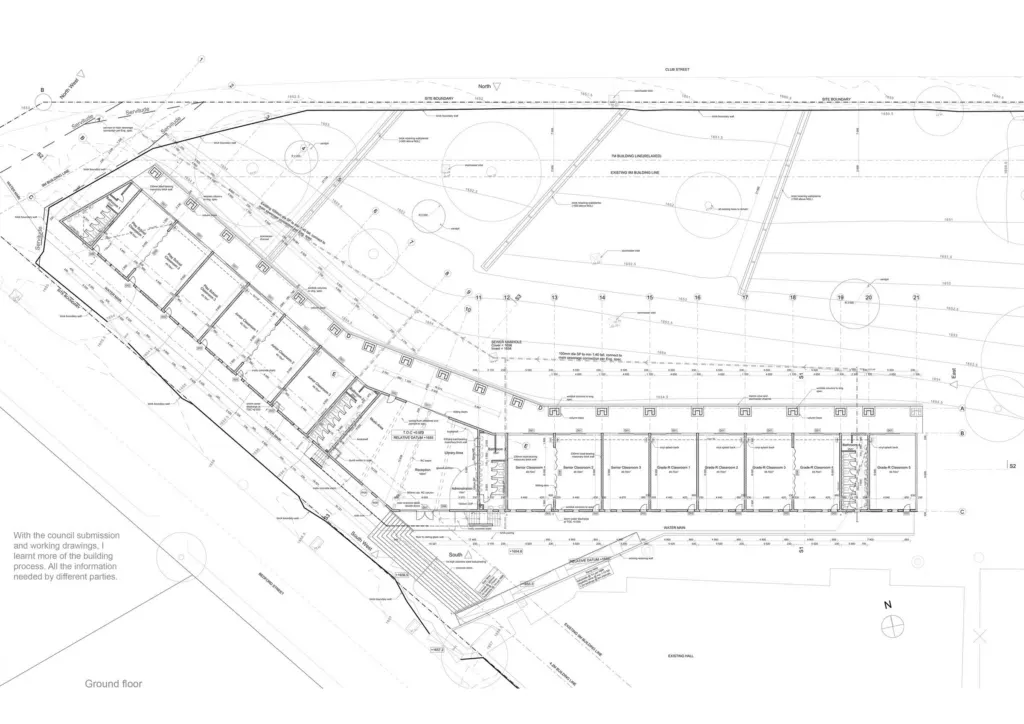 Ground floor plan of King David Pre-Primary School on its site